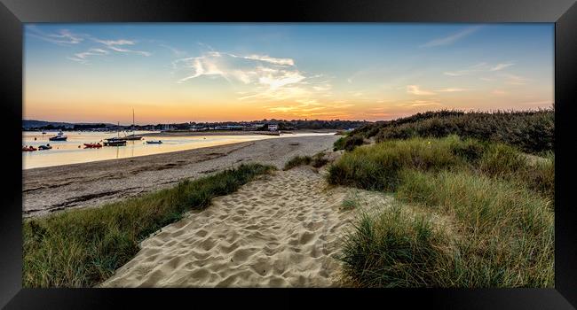 Silver Sands Sunset Bembridge Isle Of Wight Framed Print by Wight Landscapes