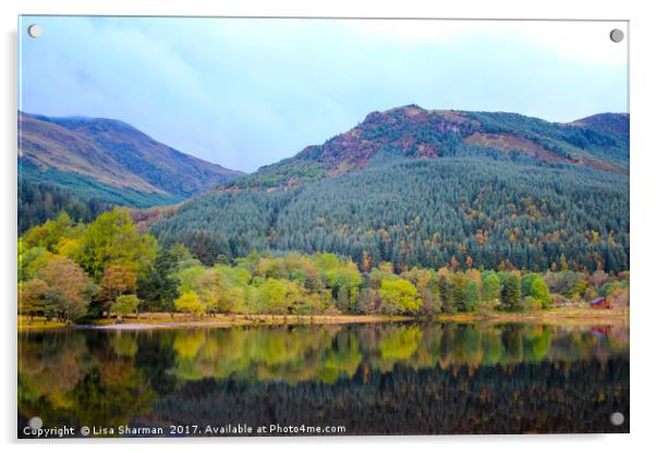 Banks of Loch Lubnaig in Scotland Acrylic by  
