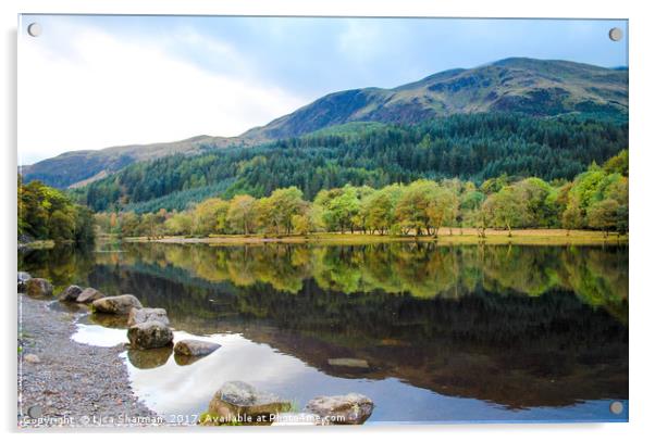 Banks of Loch Lubnaig in Scotland Acrylic by  