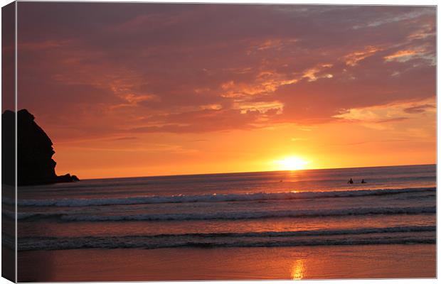surfers sunset Canvas Print by craig sivyer