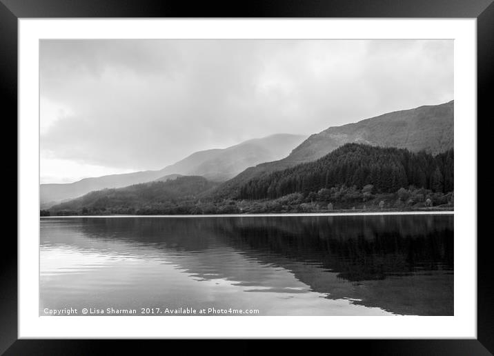 Banks of Loch Lubnaig in Scotland Framed Mounted Print by  