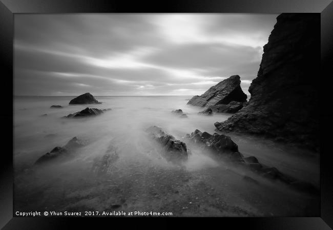 Sandymouth Beach 7.0 Framed Print by Yhun Suarez