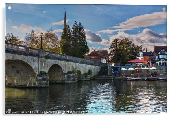 Wallingford Bridge Into The Town Acrylic by Ian Lewis