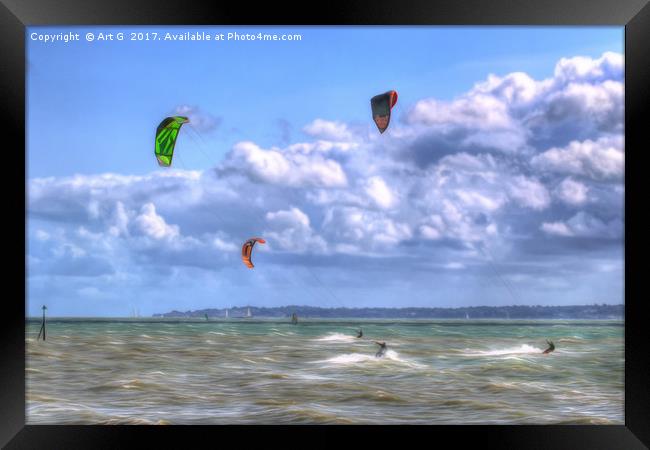 Surfing the Solent Framed Print by Art G