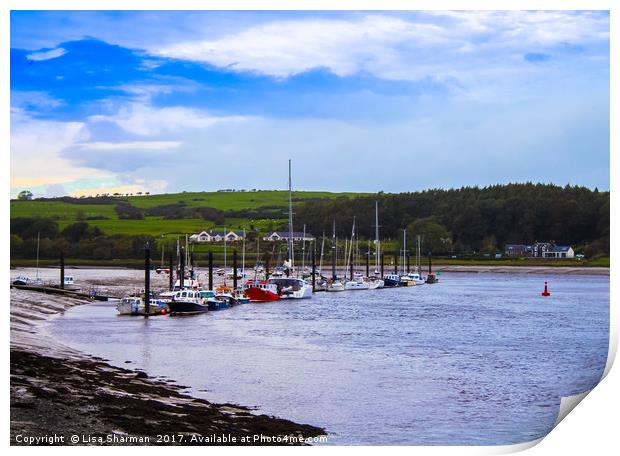 Fishing harbour in Kirkcudbright, Scotland Print by  