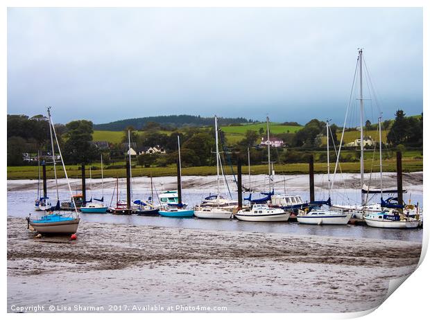 Fishing harbour in Kirkcudbright, Scotland Print by  