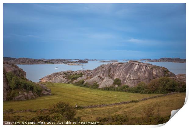 coastline in sweden above fjallbacka Print by Chris Willemsen