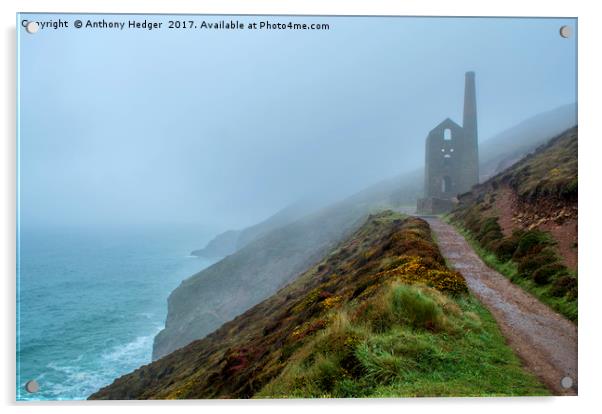 Wheal Coates Tin Mine St. Agnes Acrylic by Anthony Hedger