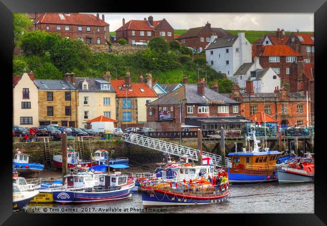 Busy Whitby Harbour Framed Print by Tom Gomez