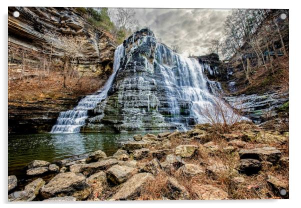 Burgess Falls State Park, Tennessee Acrylic by Luc Novovitch