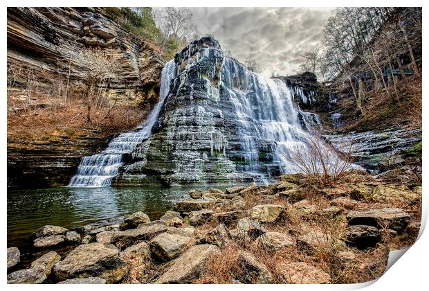 Burgess Falls State Park, Tennessee Print by Luc Novovitch