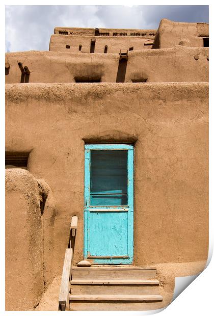 Traditional habitation in Taos Pueblo Print by Luc Novovitch