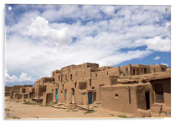 Historic Taos Pueblo, New Mexico Acrylic by Luc Novovitch
