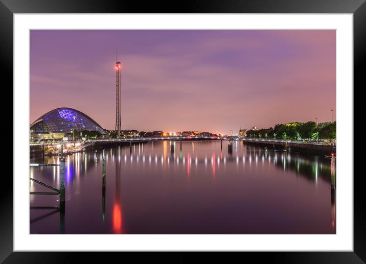 Glasgow cityscape Framed Mounted Print by Marco Bicci