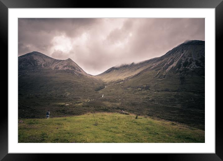 A man lost in the beautiful nature of the Isle of  Framed Mounted Print by Marco Bicci