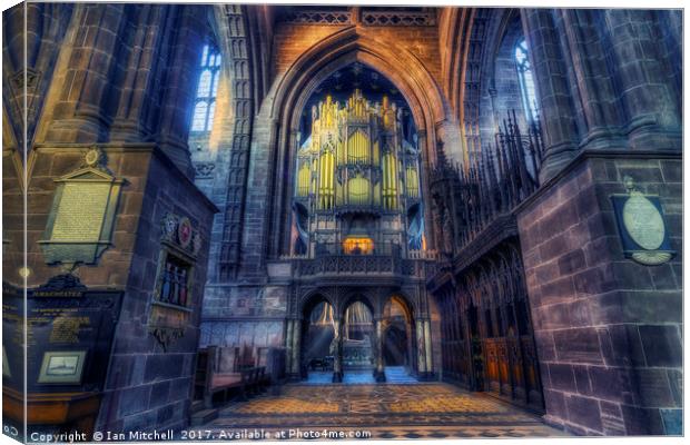Chester Cathedral Organ Canvas Print by Ian Mitchell