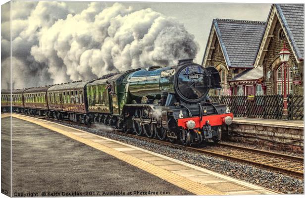 Flying Scotsman at Dent Station Canvas Print by Keith Douglas