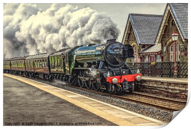 Flying Scotsman at Dent Station Print by Keith Douglas