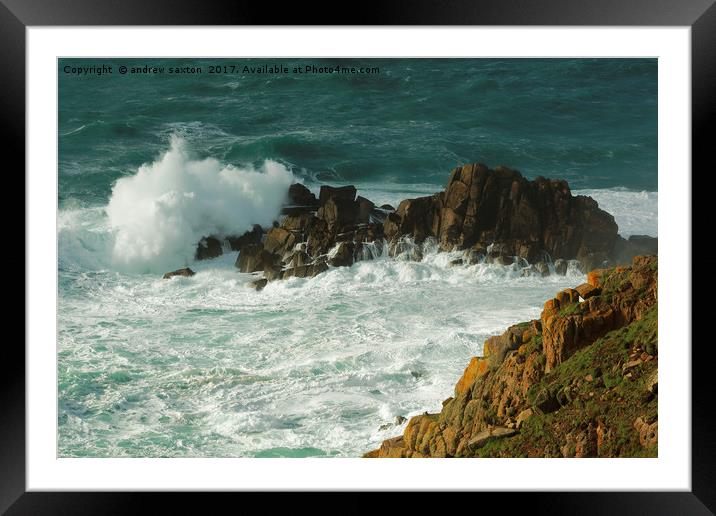 SMALL WAVE Framed Mounted Print by andrew saxton