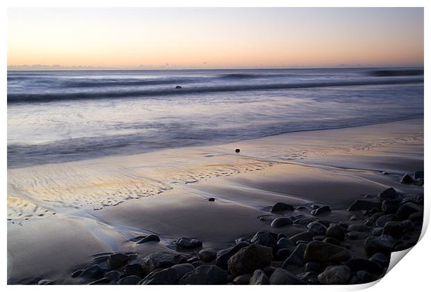 Ballynaclash beach at dawn Print by Ian Middleton