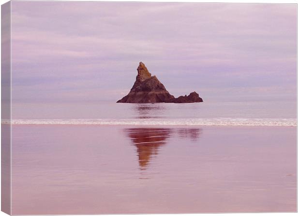 Broad Haven South, Church Rock, Pembrokeshire, Wal Canvas Print by paulette hurley