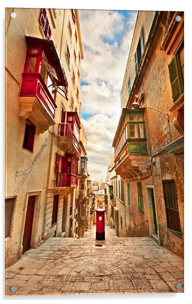 Maltese Street Acrylic by Jim kernan