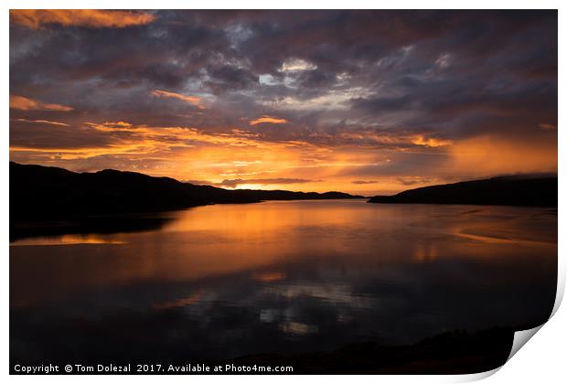 Highland sunset Print by Tom Dolezal
