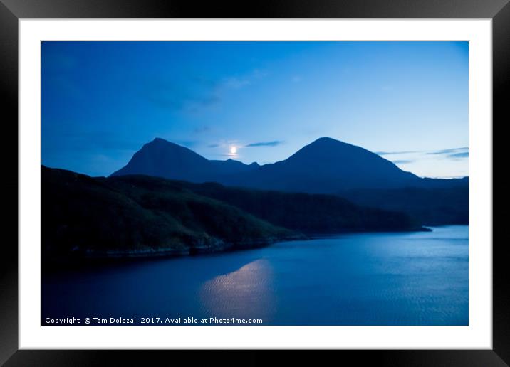 Moon over Quinag  Framed Mounted Print by Tom Dolezal