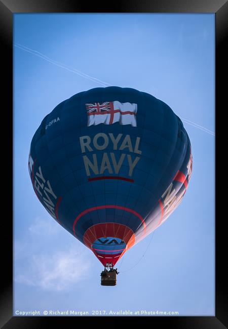 Royal Navy hot air balloon Framed Print by Richard Morgan