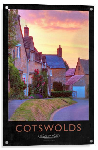 Cotswolds Railway Poster Acrylic by Andrew Roland