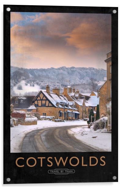 Cotswolds Railway Poster Acrylic by Andrew Roland