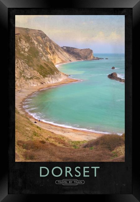 Dorset Railway Poster Framed Print by Andrew Roland