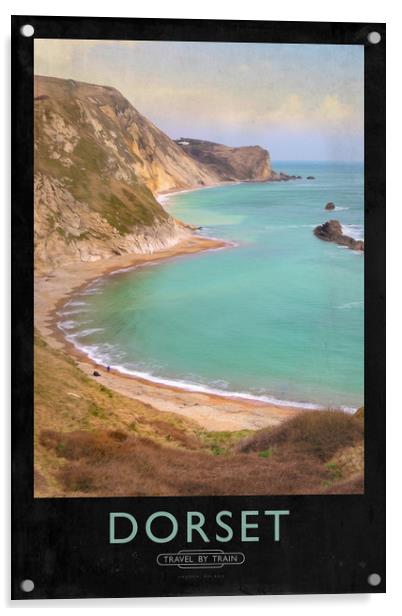 Dorset Railway Poster Acrylic by Andrew Roland