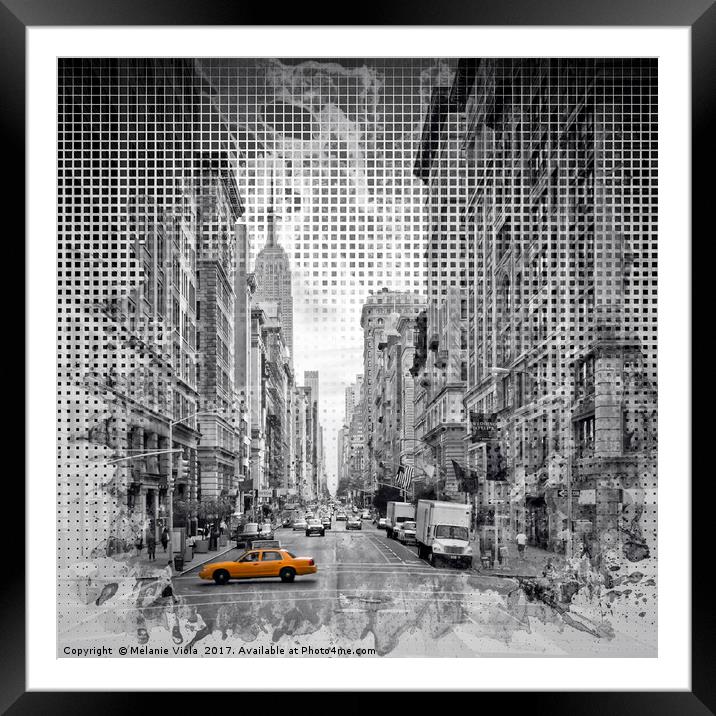 Graphic Art NEW YORK CITY 5th Avenue Framed Mounted Print by Melanie Viola