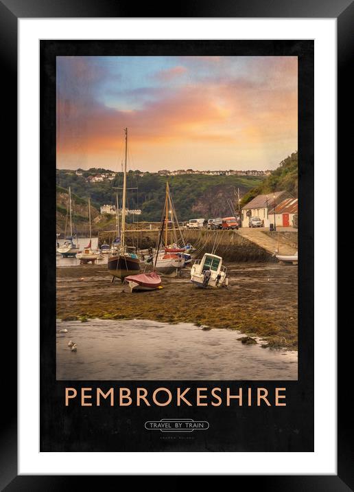 Pembrokeshire Railway Poster Framed Mounted Print by Andrew Roland