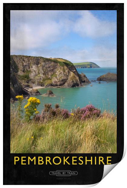 Pembrokeshire Railway Poster Print by Andrew Roland