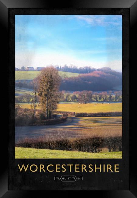 Worcestershire Railway Poster Framed Print by Andrew Roland