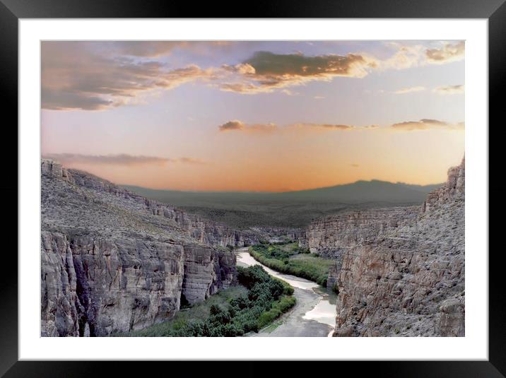 Rio Grande at Sunset Framed Mounted Print by Luc Novovitch