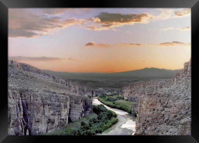 Rio Grande at Sunset Framed Print by Luc Novovitch
