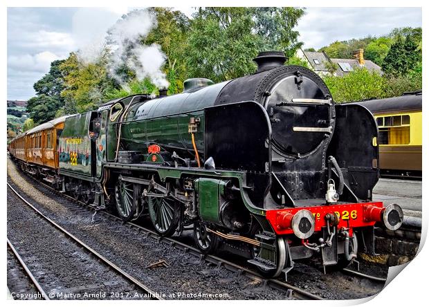 Steam train on the North York Moors Railway Print by Martyn Arnold