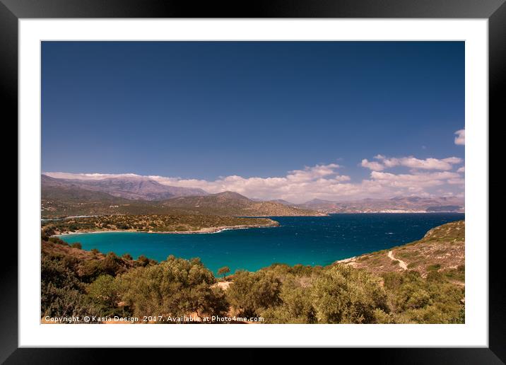 Voulisma View across Mirabello Bay, Crete, Greece Framed Mounted Print by Kasia Design