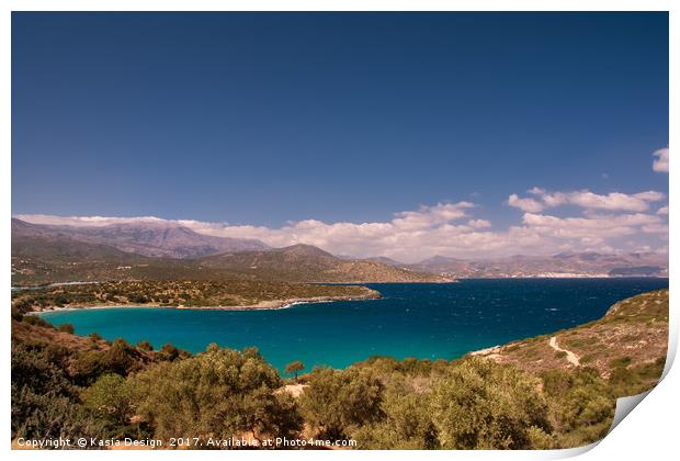Voulisma View across Mirabello Bay, Crete, Greece Print by Kasia Design