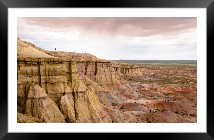 Landscape with canyon in Mongolia desert of Gobi Framed Mounted Print by Mirko Macari