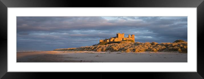 Bamburgh Castle Panorama Framed Mounted Print by Naylor's Photography