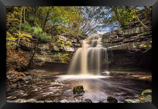 Autumn at Summerhill Force in Teesdale Framed Print by AMANDA AINSLEY