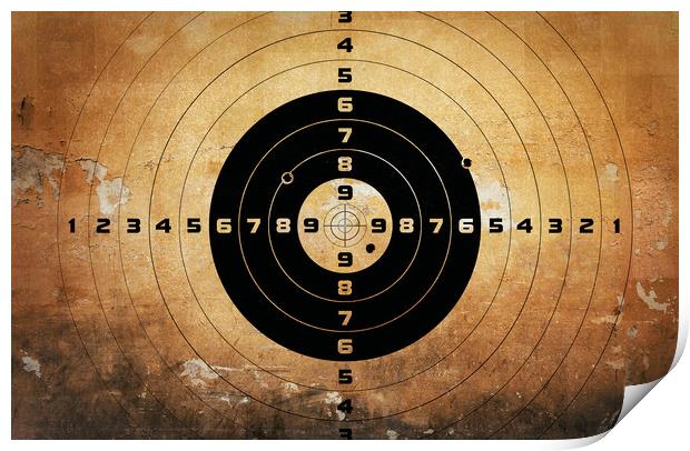 target with bullet holes Print by Guido Parmiggiani