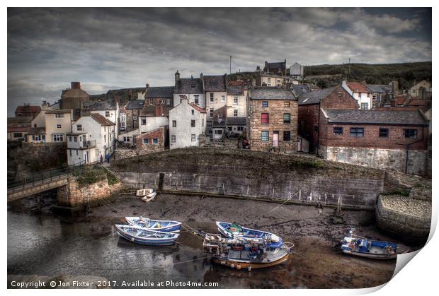 The Moorings  at Staithes North Yokshire  Print by Jon Fixter
