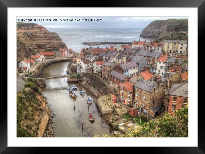 Looking down on Staithes  Framed Mounted Print by Jon Fixter