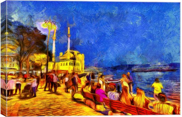 Istanbul Van Gogh Canvas Print by David Pyatt