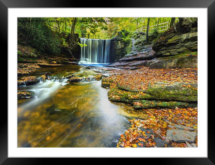 Nant Mill Waterfall Autumn Framed Mounted Print by Pete Lawless